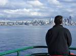 Chegando à Seattle de ferry, no estado de Washington, costa oeste dos Estados Unidos